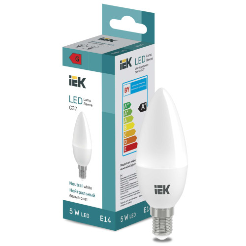 LED Candle C37 400lm 4000K E14 IEK