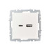 BRITE Розетка USB A+C 18Вт РЮ11-1-БрЖ жемчуг IEK