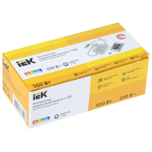 Контроллер с ПДУ ИК RGB 3 канала 220В 1А 500Вт IEK