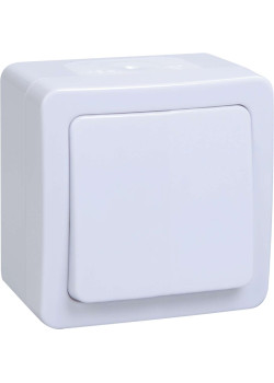 Выключатель 1-клавишный для открытой установки ВС20-1-0-ГПБ IP54 ГЕРМЕС PLUS (цвет клавиши: белый) IEK