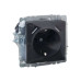 BRITE Розетка 1-местная с заземлением с защитными шторками 16А с USB A+A 5В 3,1А РЮш10-2-БрГ графит IEK