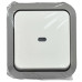 TORS Переключатель одноклавишный с индикацией 10А IP55 TS202 серо-белый IEK