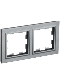 BRITE Рамка 2-местная РУ-2-БрС сталь IEK