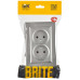 BRITE Розетка 2-местная без заземления с защитными шторками 10А в сборе РСш12-2-БрС сталь IEK