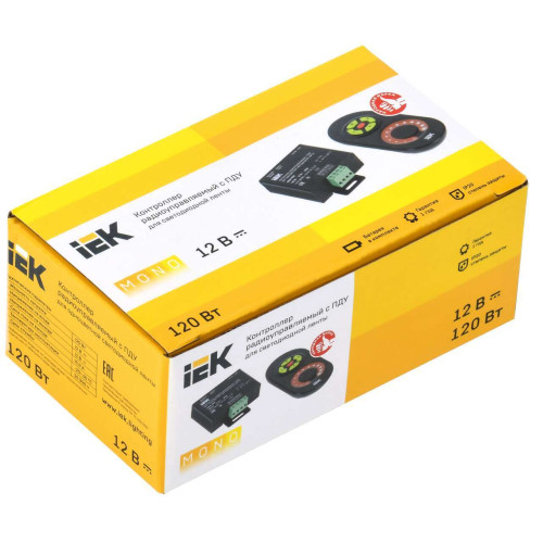 Контроллер с ПДУ радио MONO 1 канал 12В 10А 120Вт черный IEK