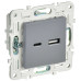 SKANDY Розетка USB A+C 3,1А SK-R14Gr серый IEK
