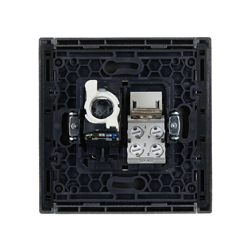 FORTE&PIANO Розетка двойная RJ11+RJ45 кат.5E FP535 сталь IEK