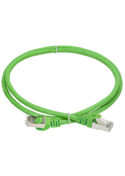 ITK Коммутационный шнур (патч-корд) кат.6A S/FTP LSZH 1м зеленый