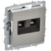 BRITE Розетка компьютерная двойная RJ45 кат.6 РК11-2-БрГН металл хром/никель IEK BRITE Розетка компьютерная двойная RJ45 кат.6 РК11-2-БрГН металл хром/никель IEK