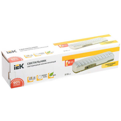 Светильник светодиодный аккумуляторный ДБА 3926 4ч 36LED IEK