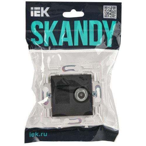 SKANDY Розетка двойная TV+RJ45 кат.5E SK-A14G графит IEK