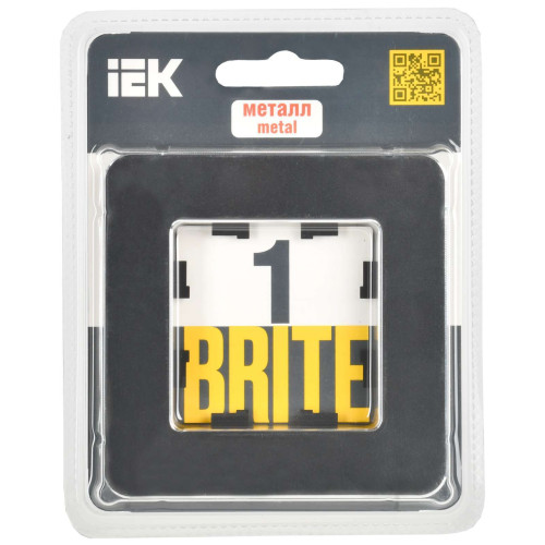 BRITE Рамка 1-местная РУ-1-1-Бр металл черный RE IEK