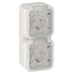 TORS Розетка 2-местная вертикальная 16А IP55 TS332 белый IEK