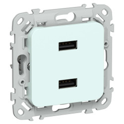 FLITE Розетка USB A+A 3,1А РЮ-2-ФлХЛ холодный лед IEK