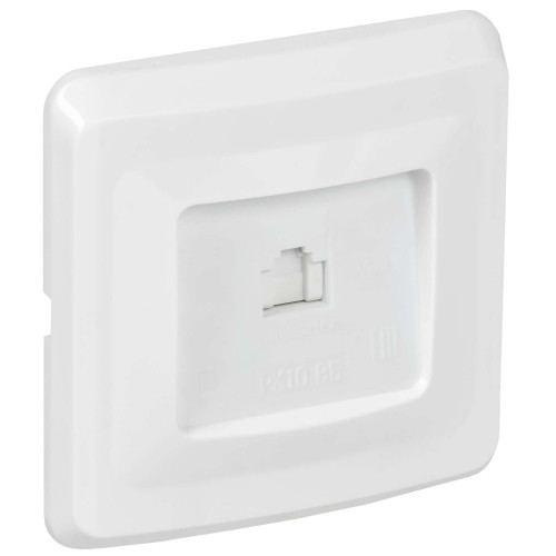 VEGA Розетка 1-местная компьютерная RJ45 кат.5е РК10-ВБ белый IEK