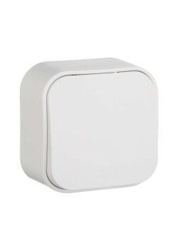 QUTEO Выключатель 1-клавишный для открытой установки проходной 10А белый