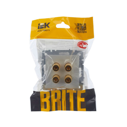 BRITE Аудиорозетка 4-местная РА10-БрА алюминий IEK