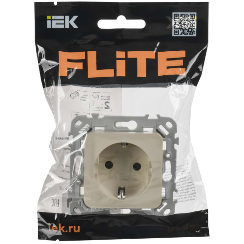FLITE Розетка с заземлением с защитными шторками безвинтовое крепление 16А РСш11-1-ФлСл сливочный IEK FLITE Розетка с заземлением с защитными шторками безвинтовое крепление 16А РСш11-1-ФлСл сливочный IEK