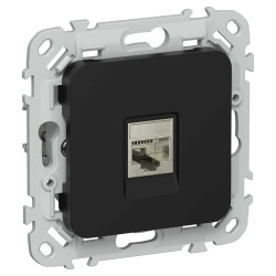 FLITE Розетка компьютерная RJ45 категория 5Е STP РК5е-1-1-ФлЧ черный IEK