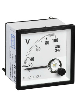 Вольтметр аналоговый Э47 100В класс точности 1,5 72х72мм IEK