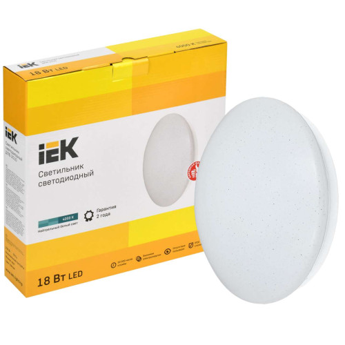 Светильник светодиодный ДПБ 2010 18Вт IP20 4000К круг белый IEK