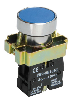 Кнопка управления LAY5-BA61 без подсветки синяя 1NO IEK