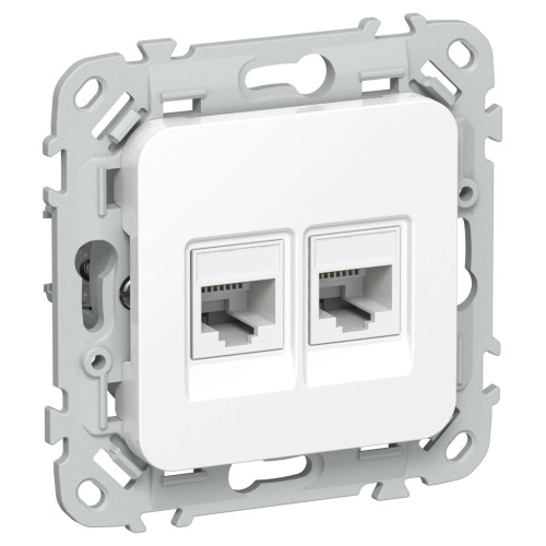FLITE Розетка 2-местная RJ45/RJ11 категория 6/3 UTP РКТ6/3-2-0-ФлБ белый IEK