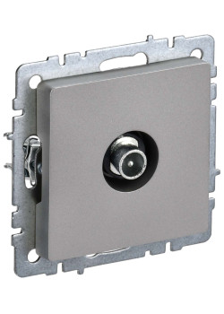 BRITE Розетка TV проходная РТВ10-0-БрС сталь IEK