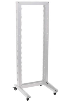 ITK Стойка открытая монтажная однорамная LINEA F 32U 600x600мм на роликах серая