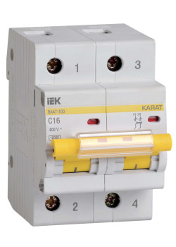 KARAT Автоматический выключатель ВА47-100 2P C 16А 10кА IEK