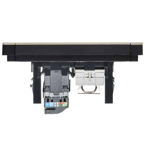 FORTE&PIANO Розетка двойная RJ11+RJ45 кат.5E FP835M металл серый сланец IEK