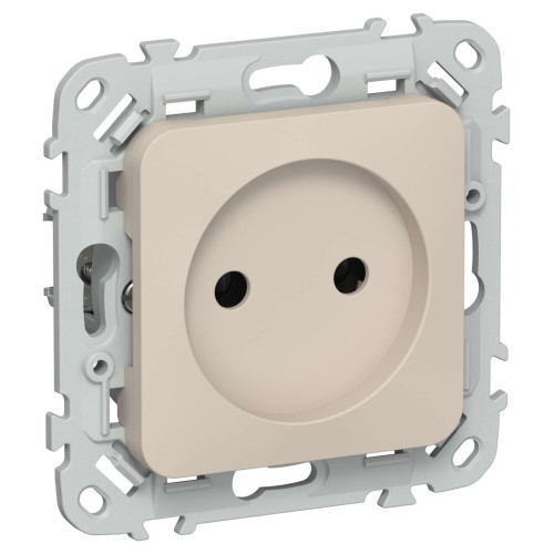 FLITE Розетка без заземления без защитных шторок безвинтовое крепление 10А РС01-1-ФлЛ льняной IEK