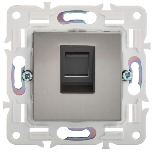 SKANDY Розетка компьютерная RJ45 кат.6 SK-K02N металл никель IEK
