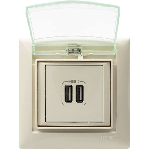 VALENA Розетка USB A+A 15Вт слоновая кость
