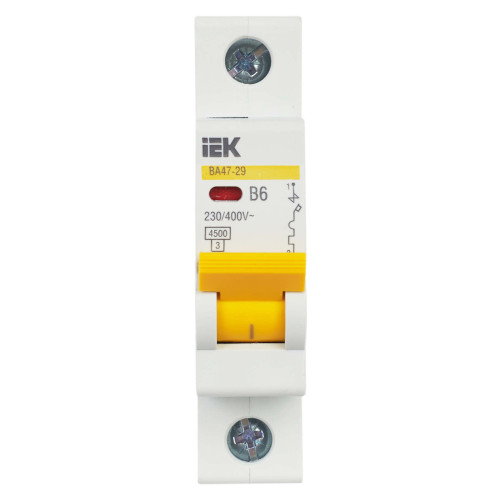 KARAT Автоматический выключатель ВА47-29 1P B 6А 4,5кА IEK