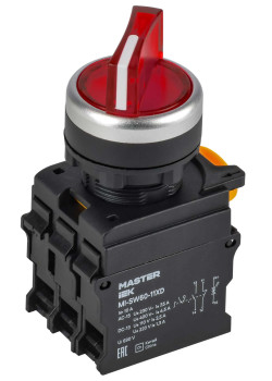 Переключатель с подсветкой на 2 положения 1NO+1NC красный MASTER IEK