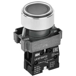 Кнопка управления LA167-BAF22 d=22мм 1NC черная IEK