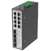 Коммутатор Ethernet промышленный неуправляемый ISU 4 SFP слота 100/1000BaseX 8 портов 10/100/1000BaseT разъем RJ45 с PoE 48В DC с резервированием ONI