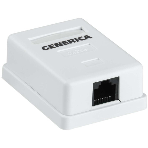 Розетка информационная настенная RJ45 кат.5E UTP 1 порт GENERICA