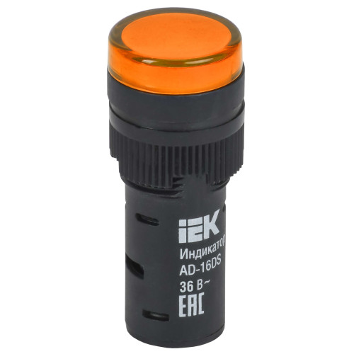 Лампа AD16DS(LED)матрица d=16мм желтый 36В AC/DC IEK Лампа AD16DS(LED)матрица d=16мм желтый 36В AC/DC IEK
