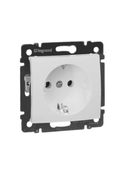 VALENA Розетка 1-местная с заземлением без защитных шторок 16А белый
