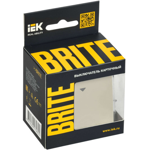 BRITE Выключатель карточный 30А ВС10-1-8-БрКр бежевый IEK