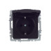 BRITE Розетка 1-местная с заземлением с защитными шторками и крышкой 16А IP44 РСбш10-3-44-БрЧ черный IEK