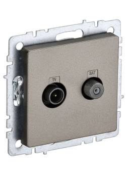 BRITE Розетка двойная TV+SAT РТВ/РСп12-БрШ шампань IEK