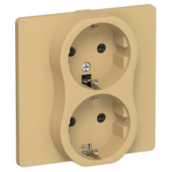 FLITE Розетка 2-местная с заземлением с защитными шторками безвинтовое крепление 16А РСш12-1-К-ФлШм шамуа IEK
