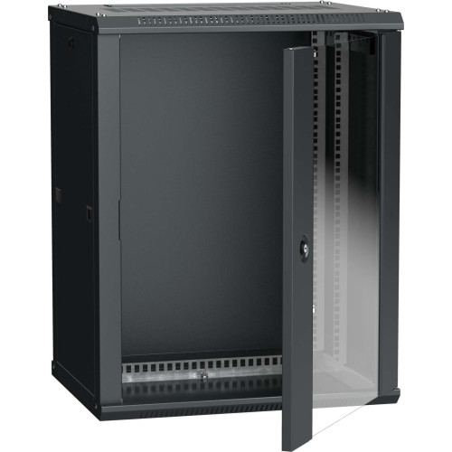 ITK Шкаф LINEA W 18U 600х450мм дверь стекло чёрный