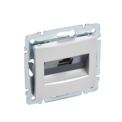 VALENA Розетка компьютерная RJ45 10GB категория 6 STP алюминий