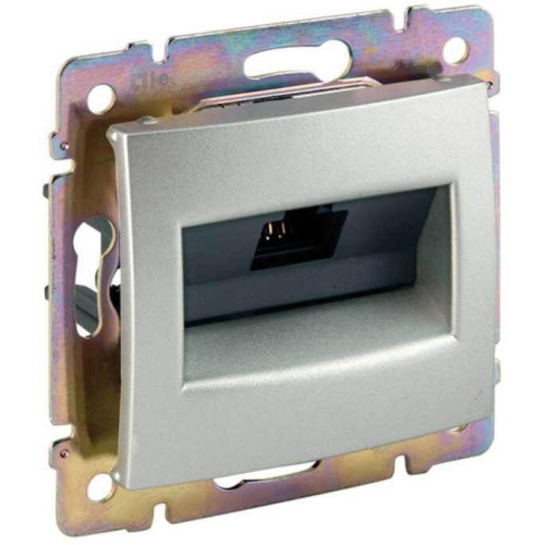 VALENA Розетка компьютерная RJ45 категория 6 STP алюминий VALENA Розетка компьютерная RJ45 категория 6 STP алюминий