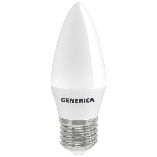 Лампа светодиодная C35 свеча 8Вт 230В 3000К E27 GENERICA