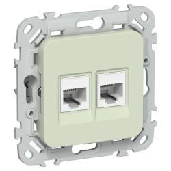 FLITE Розетка 2-местная компьютерная RJ45 категория 6 UTP РК6-2-0-ФлП панг IEK